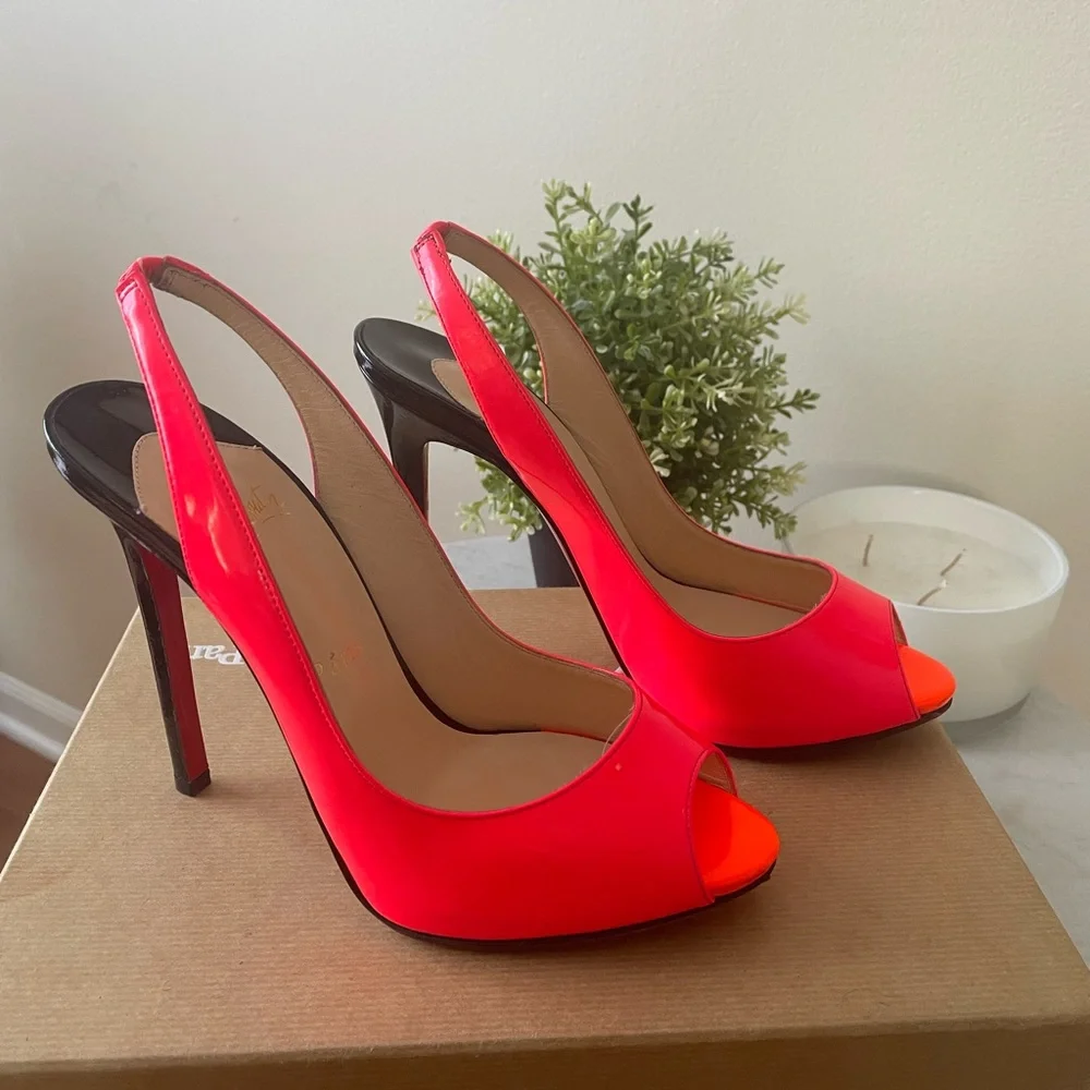 Christian Louboutin Clare slingback Pumps open toe - Picture 7 of 10